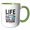 Green/White, variant on 3drose, Life Is Short, Lick the Spoon Funny Kitchen Slogan, Motto, Sign, 15oz Mug
