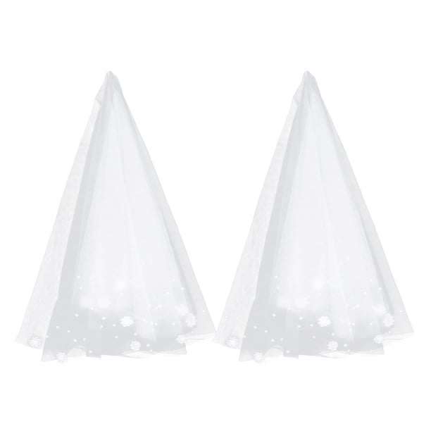 2 velos de novia cortos de tul blanco perlado, velos de novia, tocados para novias, damas de honor y mujeres