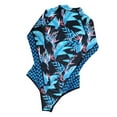 thumbnail image 3 of Traje de baño de manga larga para mujer, de una sola pieza, con cremallera frontal, ropa de playa para mujer M, 3 of 8