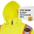 thumbnail image 4 of Pioneer Hi Vis Safety Hoodie for Men - Zip Up Jacket with Reflective Tape - for Construction/Traffic - Class 2 - Yellow, 4 of 9