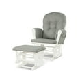 thumbnail image 2 of Barara King Recliner Chair, Reclining Chair,Lounge Chair,Wood Glider and Ottoman Set with Padded Armrests and Detachable Cushion-Light Gray, 2 of 9