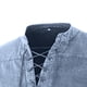 thumbnail image 4 of Camisas de Manga Corta de los Hombres de Color Sólido Casual de Pie Cuello de Bolsillo para el Verano, 4 of 4