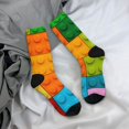 thumbnail image 5 of Cauagu Colorful Building Blocks Print Crew Socks for Women and Men,Adult Athletic Running Socks 1-Pair Sports Socks Work Gear Socks with Moisture Wicking, 5 of 6