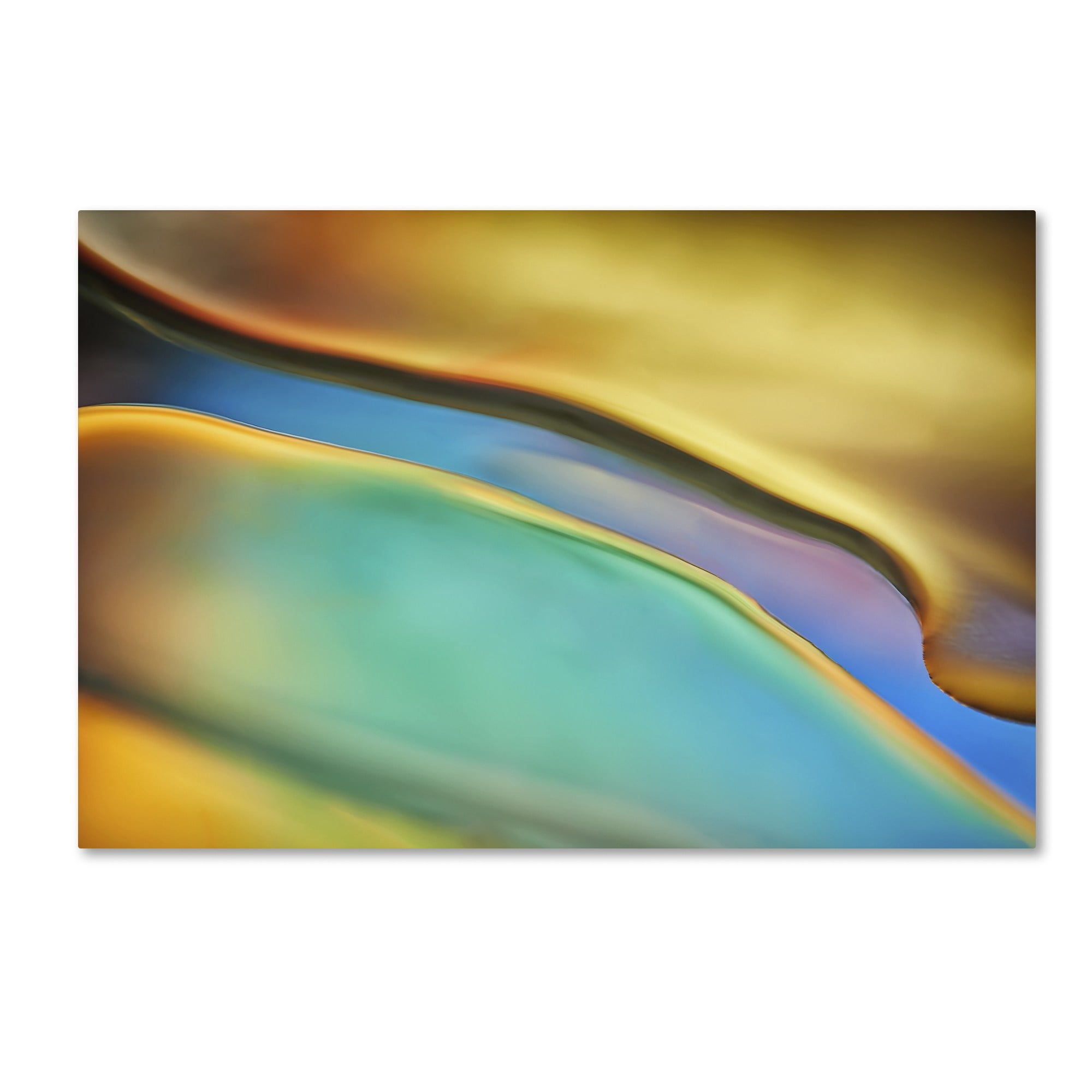 Trademark Fine Art 'Yellow and Aqua Blue Flow' Canvas Art by Cora Niele