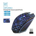 thumbnail image 2 of CHOK Souris de Jeu Sans Fil 2.4G Optique Rechargeable Silencieuse LED Colorée Portable avec Récepteur USB Noir, 2 of 6