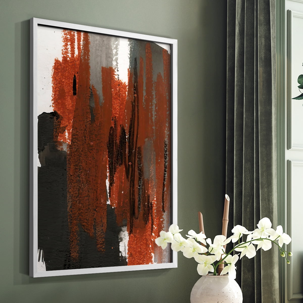 Loft Pastel VI Framed Print in White Solid Wood Framed Print No Nail Hanging