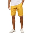 thumbnail image 1 of INSPIRE CHIC Men's Shorts Plaid Pattern Straight Fit Comfort Flat Front Checked Shorts 30 Yellow, 1 of 6