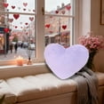 thumbnail image 4 of Faux Rabbit Fur Heart-Shaped Pillow - Soft Plush Sofa Cushion, Personalized Bedside Decor, Cozy Adorable Home Accent for Living Room/Bedroom, Decorative Pillow for Relaxation, 12.99*9.84in, Purple, 4 of 6