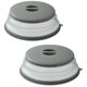 thumbnail image 1 of Vishui Paquete de 2 tapas plegables mejoradas para microondas, cubierta para salpicaduras de microondas con ventilación, cubierta para platos de 10,5 pulgadas con orificio para gancho, colador de frut, 1 of 5