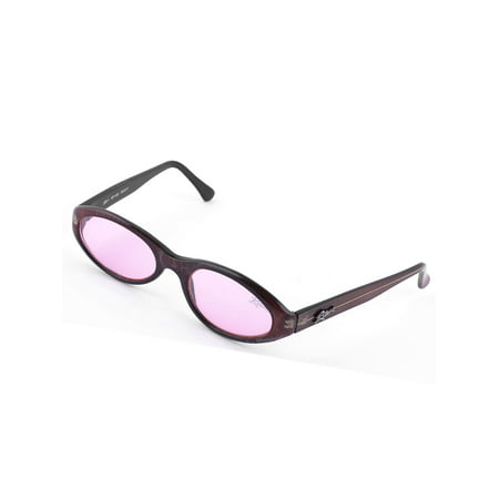 Dark Red Full Rim Frame Pink Colored Lens Leisure Glasses Sunglasses for Ladies