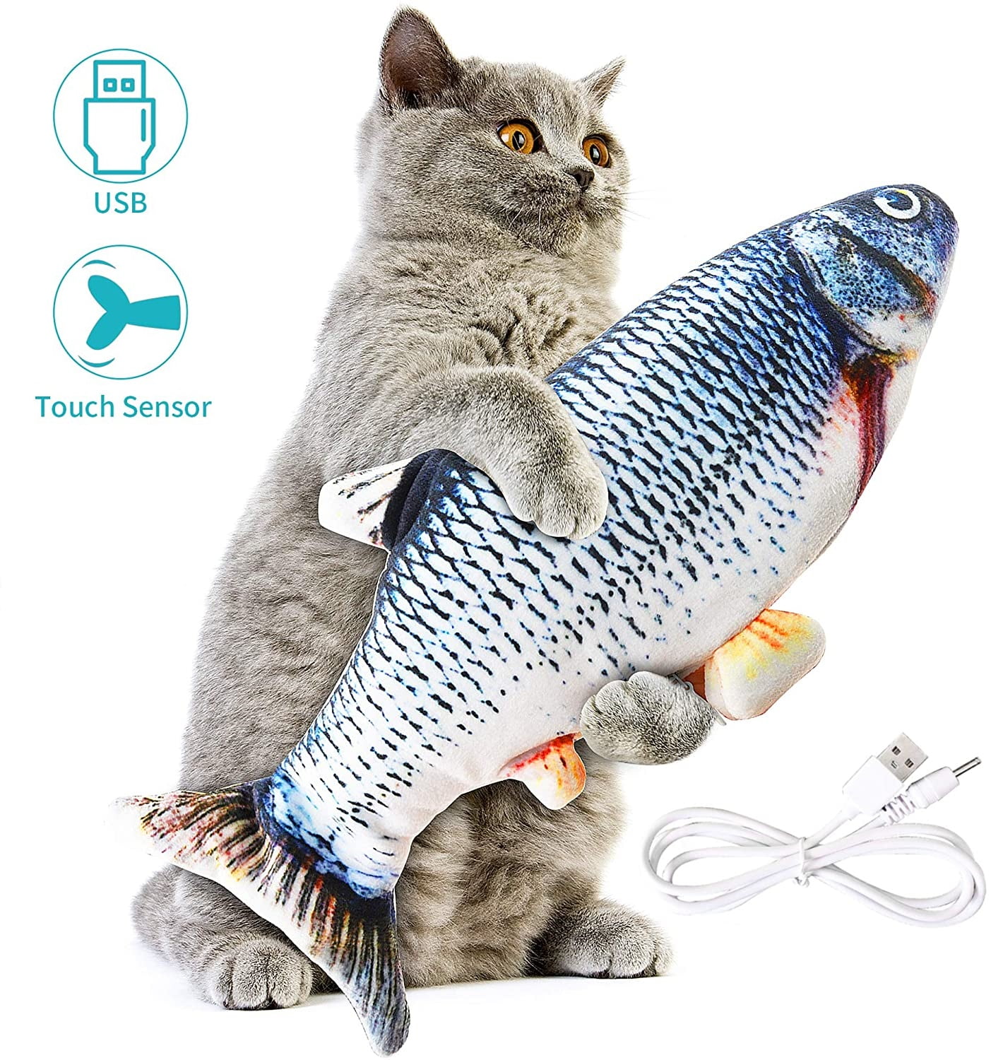 Buy 1 Pack Realistic Moving Cat Kicker Fish Toy,Flopping Fish Cat Toy