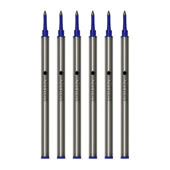 Monteverde Monteverde Rollerball Pen Refill Broad Point Blue Ink 6 Pack (W243BU)