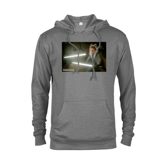 Star Wars The Mandalorian Ahsoka Tano Lightsaber Battle - Pullover Hoodie for Adults - Customized-Graphite Heather