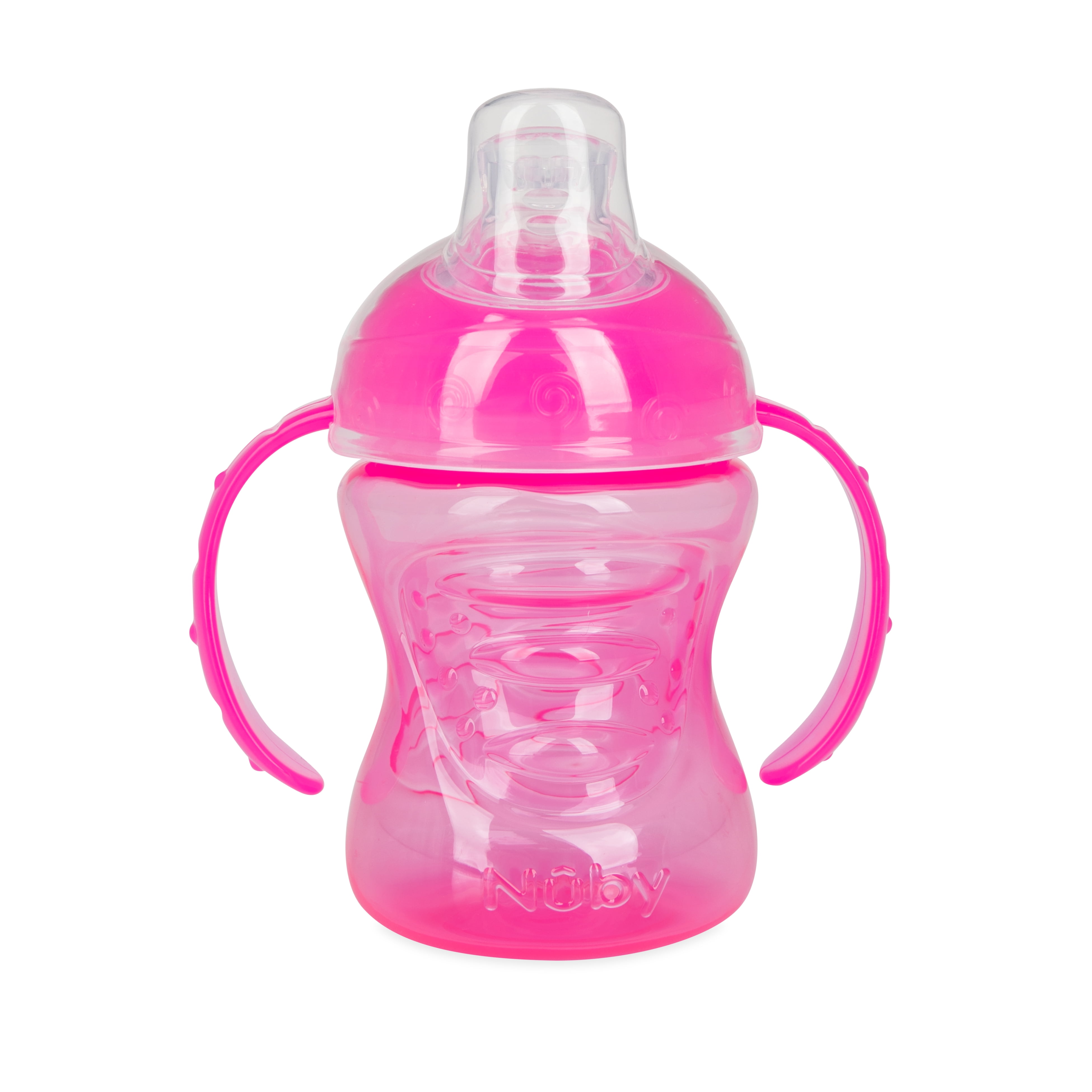 Nuby 2 Handle 8oz Pink Sippy Cup with Silicone Spout