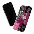 thumbnail image 3 of Y2K Punk Patchwork Phone Case, Pink Leopard and Skull Cross Design iPhone Cover, Edgy Glam Protective Case for iPhone 16 15 14 13 12 11 Pro Plus Max Mini, 3 of 6