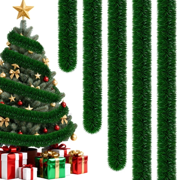 Yexmas 50FT Christmas Garland, Artificial Greenery Garland Non-Lit, Xmas Holiday Decor for Mantel Fireplace Stairs Party Indoor Outdoor