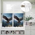 thumbnail image 2 of Bald Eagle Soaring Above Mountains Wild Birds Curtain Tier and Valance Set 3 Piece, Nature Photography 3-inch Rod Pocket Window Tier Curtains Valance for Kitchen Living Room, 2 of 9