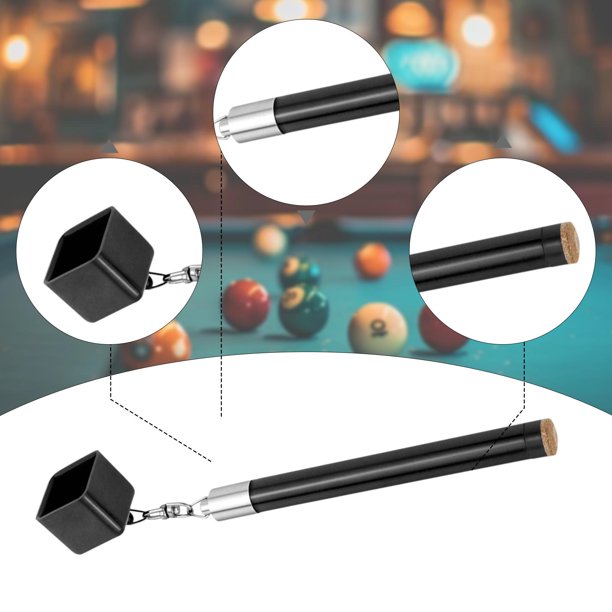 Porta tiza de billar, herramienta para puntas de taco, portátil, ligero, multifuncional, 2 en 1, accesorio para mesa de billar, punzón para puntas de Mango negro