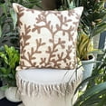 thumbnail image 3 of The HomeCentric Gold Throw Pillow Cover Coral Design Beach Ocean Theme Beaded Pillow Cover Pillow Cover Pack of 2 18x18 inch (45x45 cm) Gold Square Silk Pillow Cover Floral Sea Easter - Coral Shine, 3 of 9