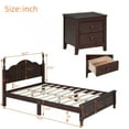 thumbnail image 3 of Harper & Bright Designs Bedroom Set Full Size Bed Set Adult, Wood Retro Platform Bed and Two Nightstands with 2 Drawers, Walnut, 3 of 11