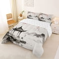 thumbnail image 2 of Homewish Ink Wash Cherry Blossoms Full Size Comforter Sets,Japanese Artwork Bedding Comforter Set,Pink Gray,Reversible,3pcs,1 Comforter and 2 Pillowcases, 2 of 7