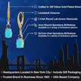thumbnail image 2 of Gem Stone King 18K Yellow Gold Plated Silver Green Turquoise and Blue Created Sapphire Dangle Earrings for Women with Lab Grown Diamond (3.53 Cttw, Oval 9X7MM), 2 of 6
