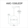 thumbnail image 2 of Dainolite AMC-1330LEDP-MB 30W Pendant, Matte Black with White Glass, 2 of 4
