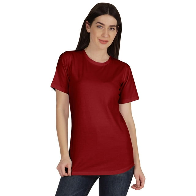Inkmeso Womens Basic Crewneck Tshirt Short Sleeve Regular Fit Long Tee Workout Top