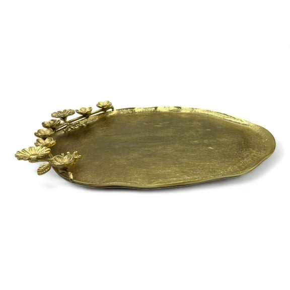 21 inch Gold Decorative Metal Fruit Tray by 90210 Kitchen and Bath