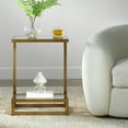 thumbnail image 2 of Uttermost Musing Transitional Metal & Glass Accent Table in Brushed Brass/Clear, 2 of 6