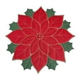 thumbnail image 3 of Mantel Individual navideño mayimx con bordado de flores Rojo 40cm, 3 of 9