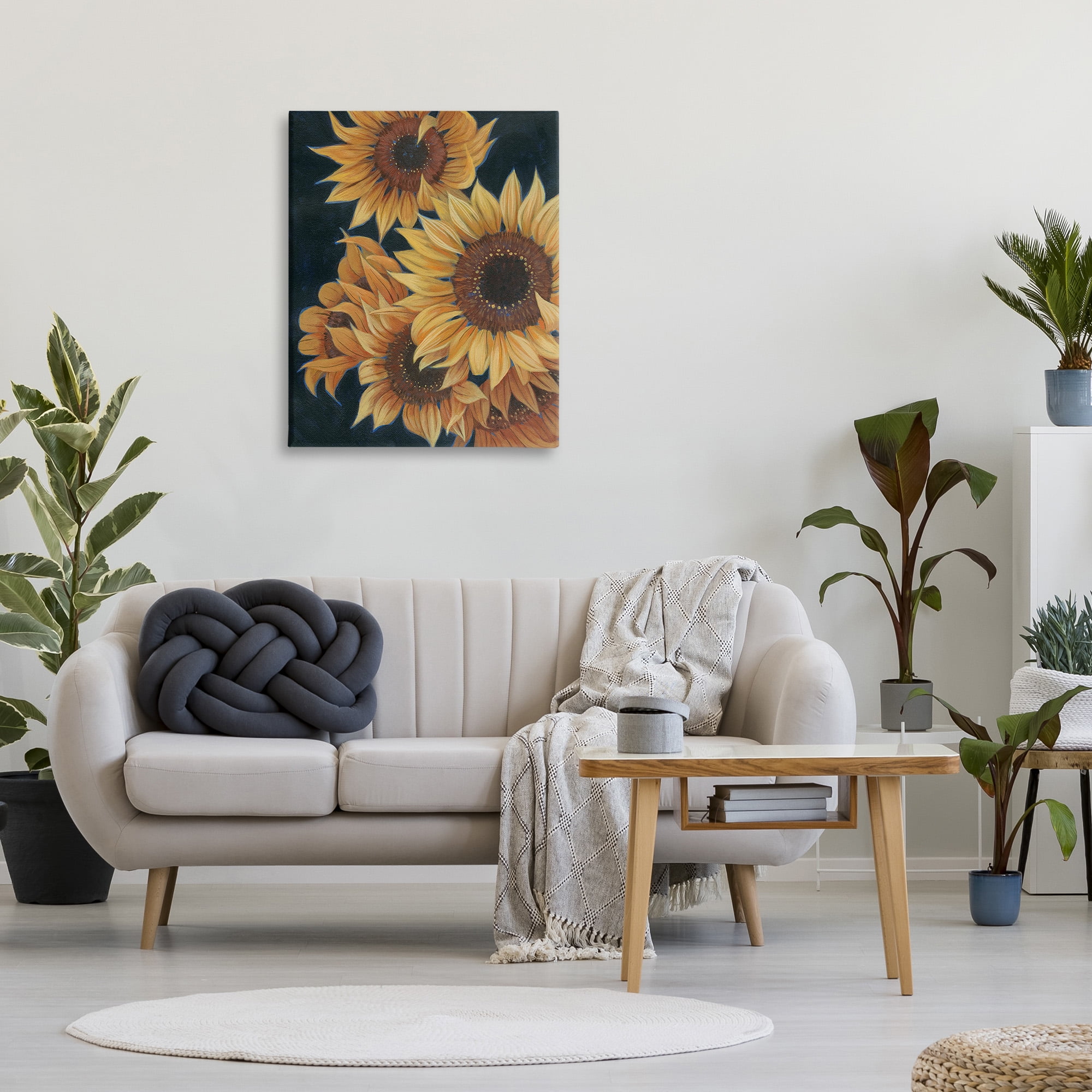 Stupell Industries Sunflowers with Curling Petals Botanical & Floral Painting Gallery Wrapped Canvas Art Print Wall Art, 30 x 40