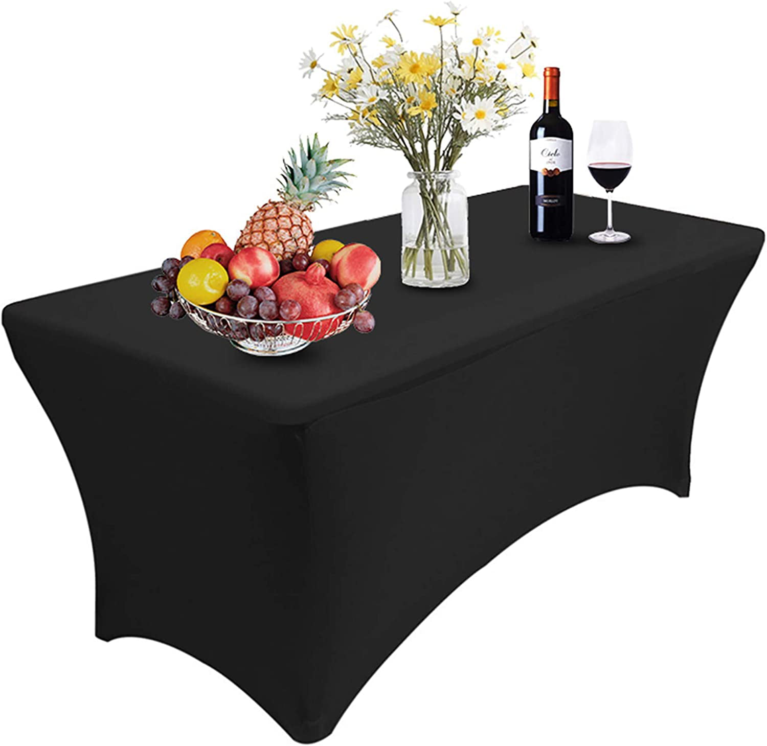 All color Fitted Polyester Tablecloth Rectangular Table Cover for Wedding Wedding Table Cloth Banquet Trade Show and vendor display