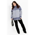 thumbnail image 2 of Avenue Women's Plus Size Livvy Roll Neck Stripe Sweater, 2 of 2