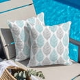 thumbnail image 5 of Grey and Throw Pillow Cover Turquoise Olive Leaf Texture Watercolor Cotton Linen Cushion Cover Throw Pillow Case with Invisible Zipper for Couch Sofa Bed Chair Car 20x20 Inch, 5 of 14