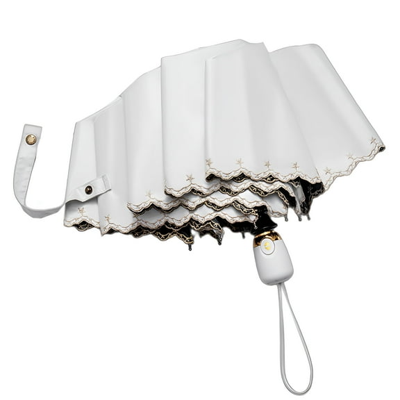 GASTROPOD Umbrellas for Rain,Carbon Fiber Umbrella Frame Travel Umbrella Compact,Wind Resistance Support Umbrella for Women,White