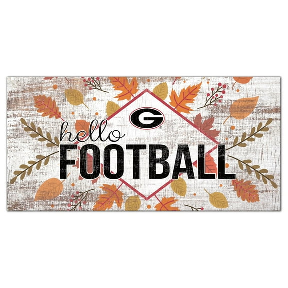 Georgia Bulldogs 6'' x 12'' Hello Football Wall Art