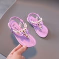 thumbnail image 3 of Biezeib Girls Flip Flop Sandals Bead Pearl Decor Anti-Slip Soft Sole Beach Slipper Toddler Sandals Shoes, 3 of 6