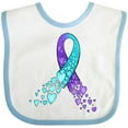 thumbnail image 3 of Inktastic Suicide Prevention Ribbon with Blue and Purple Hearts Boys or Girls Baby Bib, 3 of 4