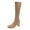 Khaki, variant on jsaierl Fashion Women Square Flat With Buckle Strap Solid Color Mid Boot Keep Warm Snow Boots