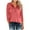 Pink, variant on Women's Tops Long Sleeve Plus Size Button V-neck Three Quarter Sleeve 3/4 Sleeve Raglan T-shirt Loose Top