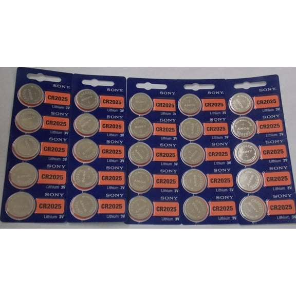 Sony Murata CR2025 3V Lithium Coin Battery - 25 Pack - FREE SHIPPING!