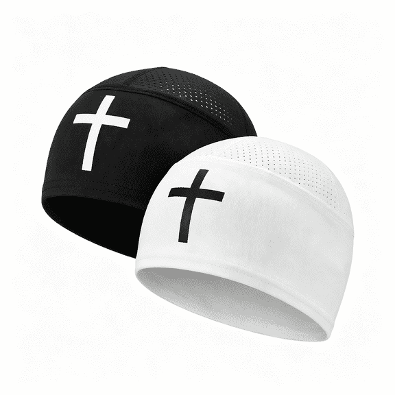XIBUFE 2 Pcs Skull Cap for Men Beanie Hat Sport Lightweight Breathable Helmet Liner Hat for Men Bicycle Running Team Gift Skull Cap Moisture Wicking