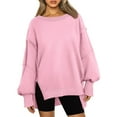 thumbnail image 6 of OBEEII Womens Plus Size Sweatshirts Long Sleeve Tops Solid Color Oversized Pullover Tops Loose Athletic Tracksuit Casual Y2K Sweat Shirts, 6 of 6