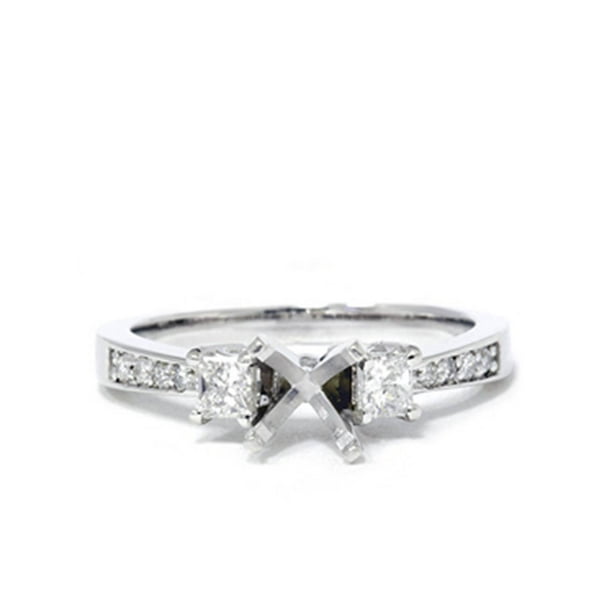 Pompeii3 - Princess Cut Diamond Engagement Semi Mount Ring Setting ...