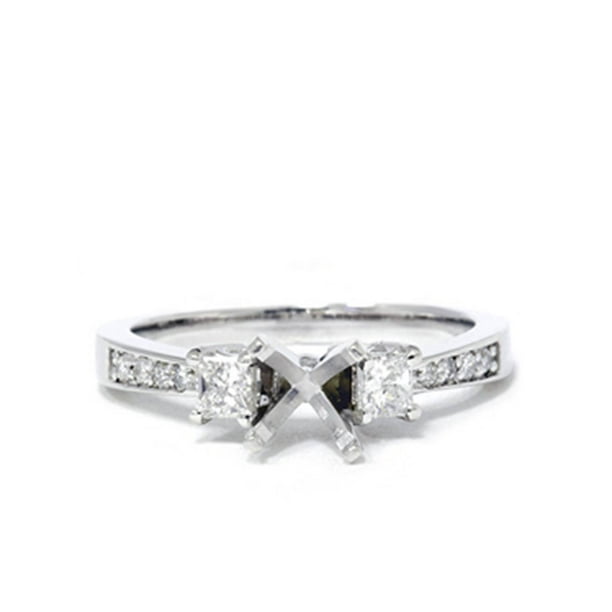 Pompeii3 Princess Cut Diamond Engagement Semi Mount Ring Setting