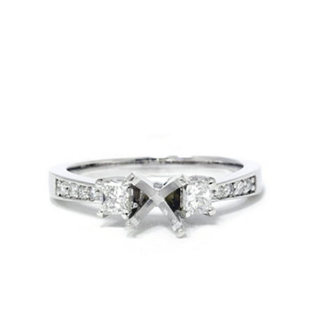 Princess Cut Diamond Engagement Semi Mount Ring