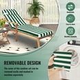 thumbnail image 5 of Geemuslly Outdoor Chaise Lounge Cushion 72x21 Inch With Headres - Waterproof Patio Chair Cushions Non-Slip with Ties, Fade Resistant for Pool Beach Garden Recliner,Green & White Stripes,2Pcs, 5 of 8