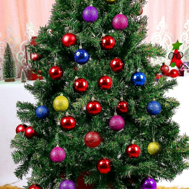 Bolas decorativas de Navidad JanHm 24 piezas morado PVC brillante y mate