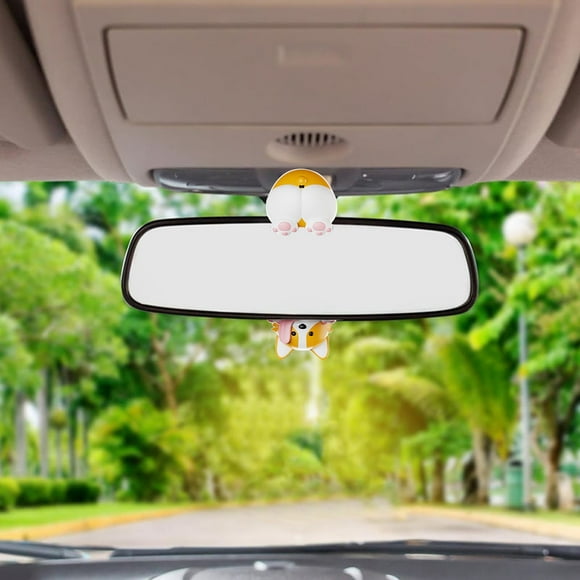 HOARBOEG Car Ornament Wagging Dog Car Rearview Mirror Bobblehead Doll Car Decorations